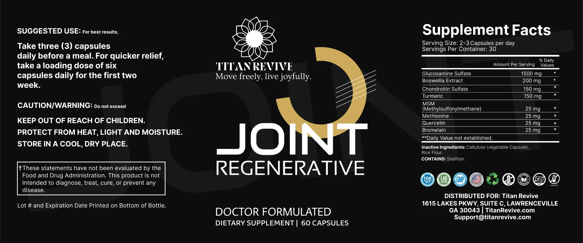 Joint Regenerative Product Label Design